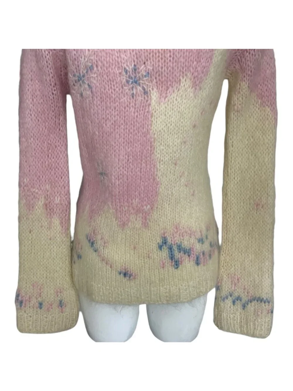 Free People Vintage Turtleneck Snowflake Sweater S Mohair NEW